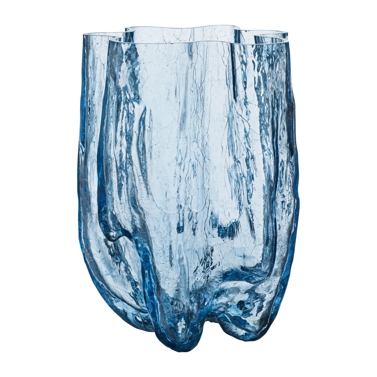 Kosta Boda - Crackle Vase Circular 37 cm - Krukker & vaser - Åsa Jungnelius - Blå