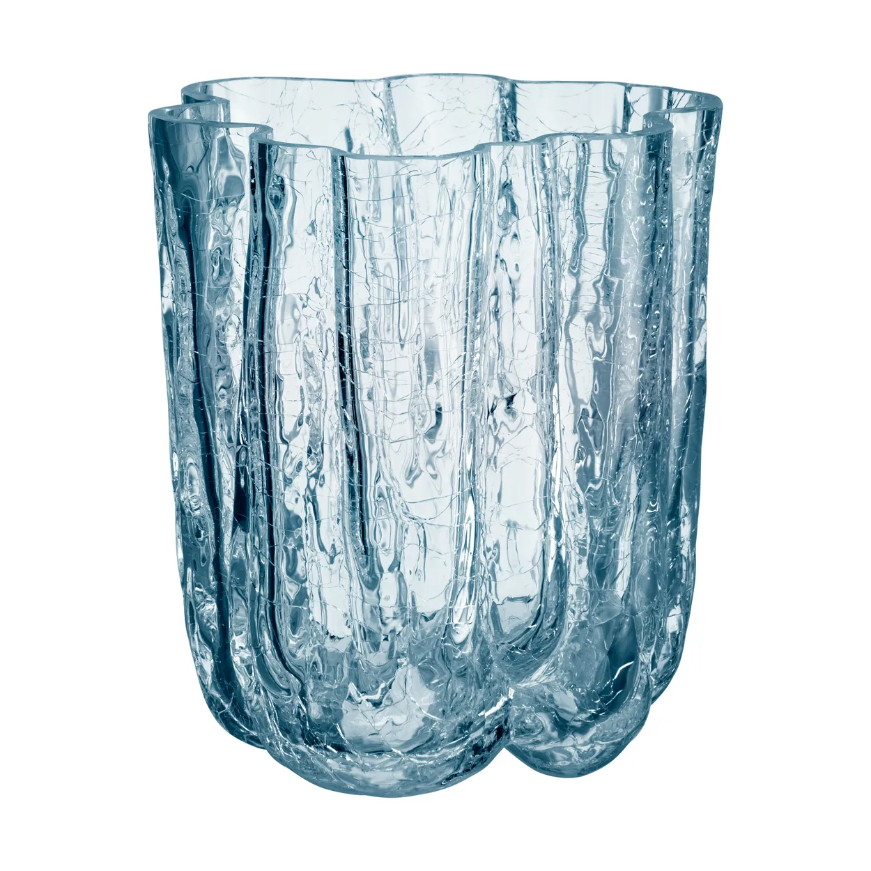 Kosta Boda Crackle vase sirkulær 12,1 cm Klar
