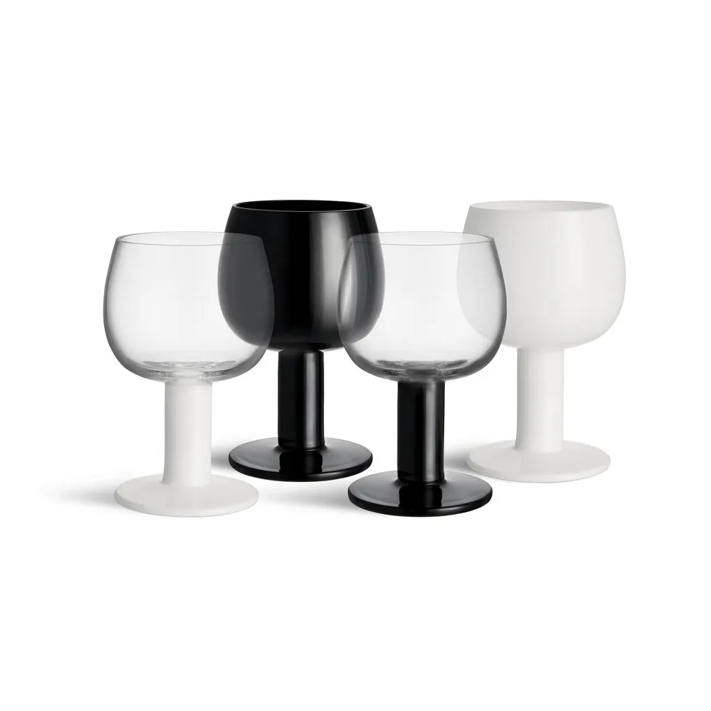 Fars glass, Hvit-svart, 4-pakning Kosta Boda