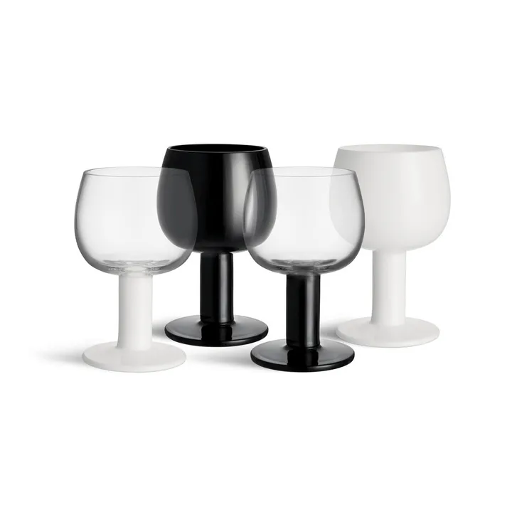 Fars glass - Hvit-svart, 4-pakning - Kosta Boda