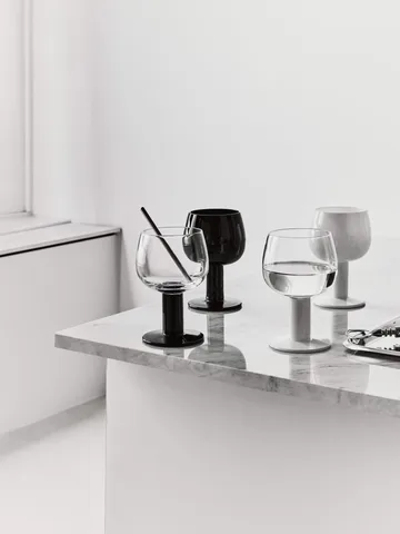 Fars glass - Hvit-svart, 4-pakning - Kosta Boda