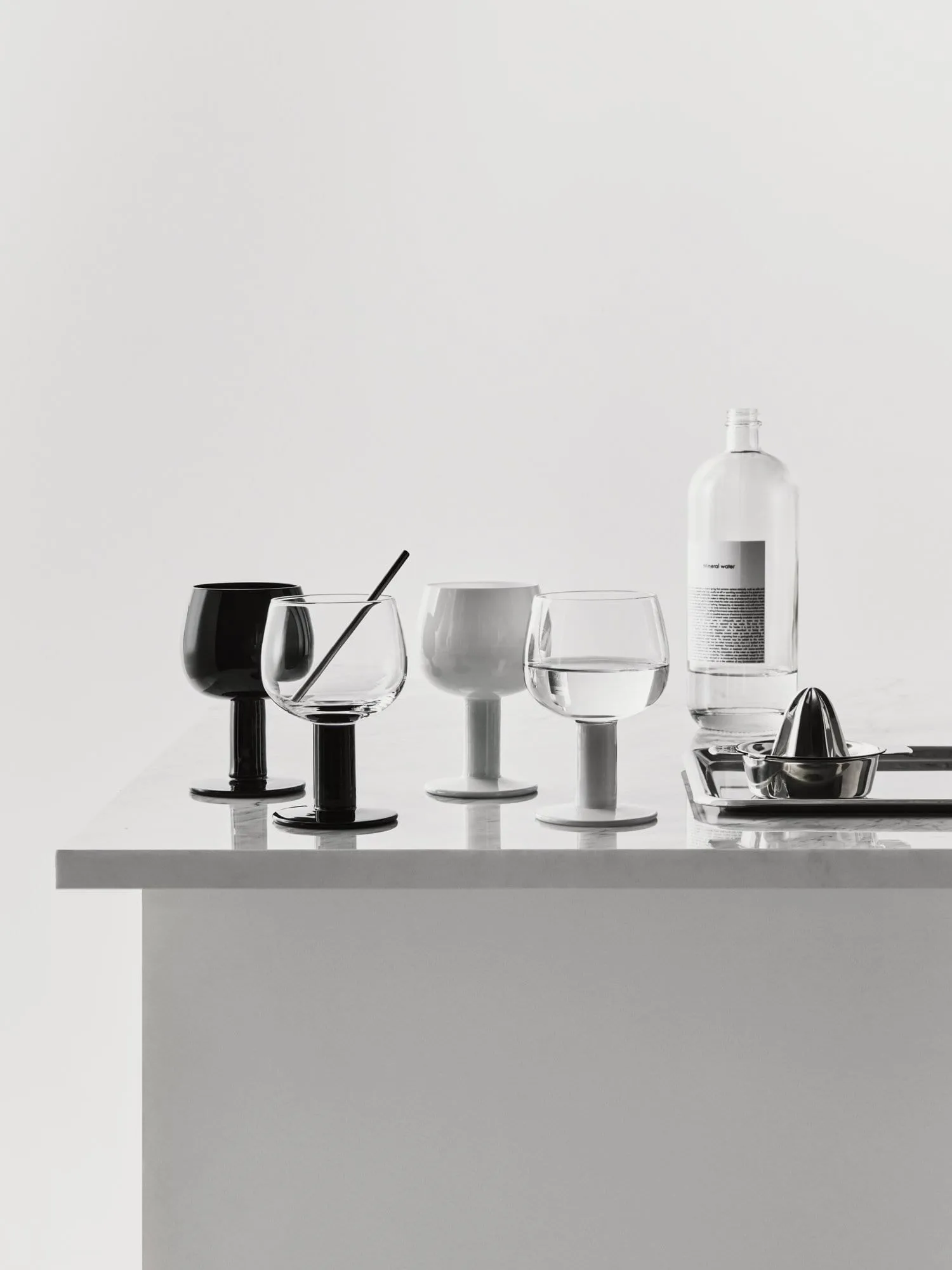 Fars glass, Hvit-svart, 4-pakning Kosta Boda