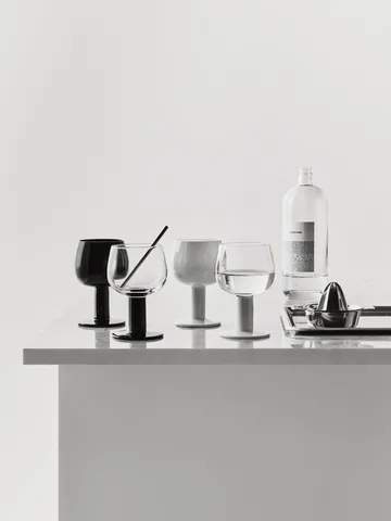 Fars glass - Hvit-svart, 4-pakning - Kosta Boda