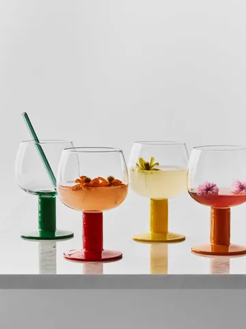 Fars glass - Miksede farger, 40 cl, 4-pakning - Kosta Boda