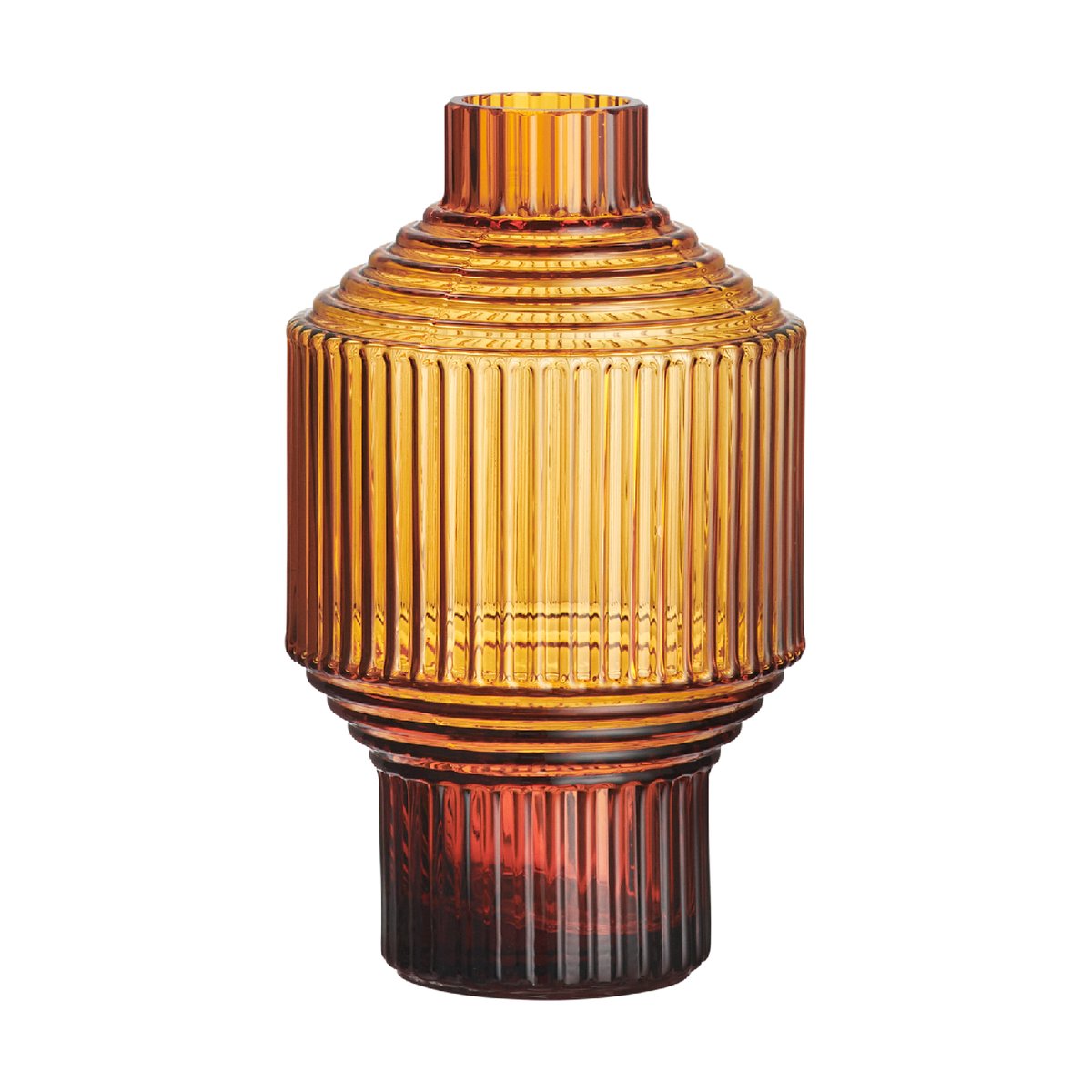 Pavilion vase Ø80x134 mm Mørk ravfarget