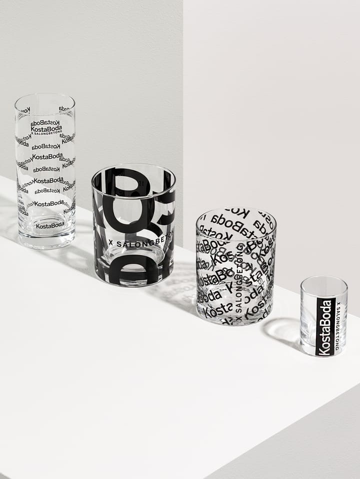 Salong Betong DOF glass 35 cl 2-pakning, Klar-sort Kosta Boda