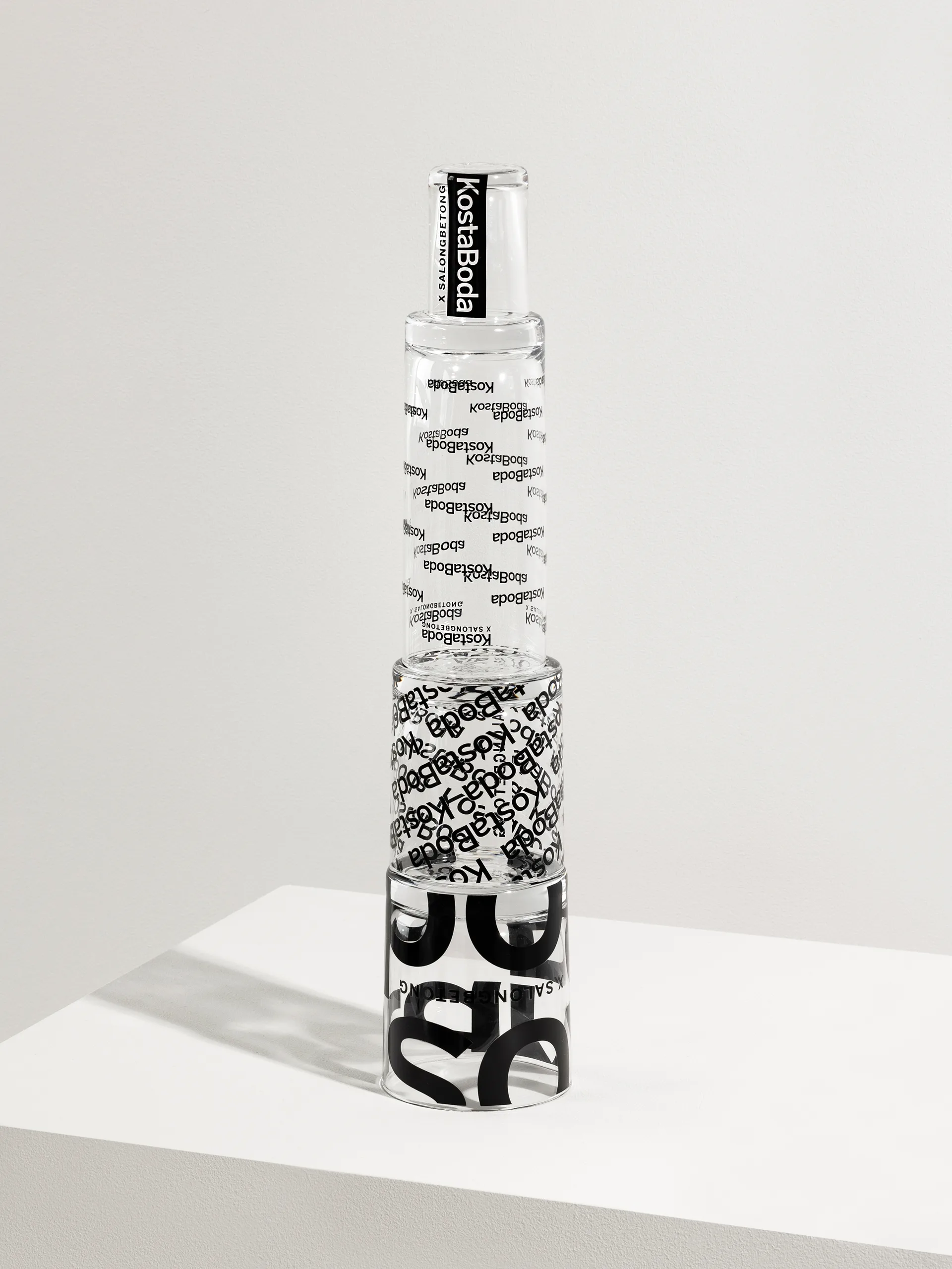 Salong Betong DOF glass 35 cl 2-pakning, Klar-sort Kosta Boda