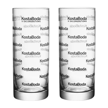 Salong Betong highball glass 33 cl 2-pakning - Klar-sort - Kosta Boda