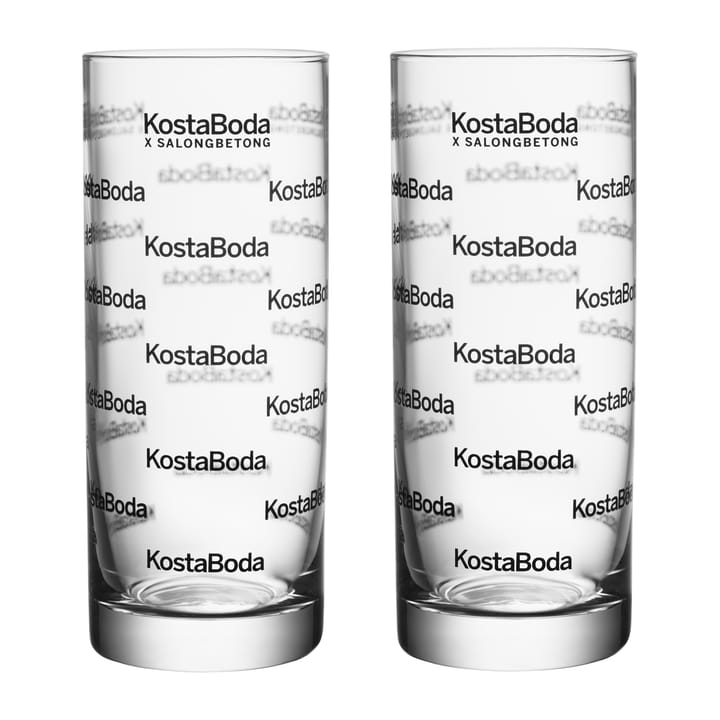 Salong Betong highball glass 33 cl 2-pakning - Klar-sort - Kosta Boda