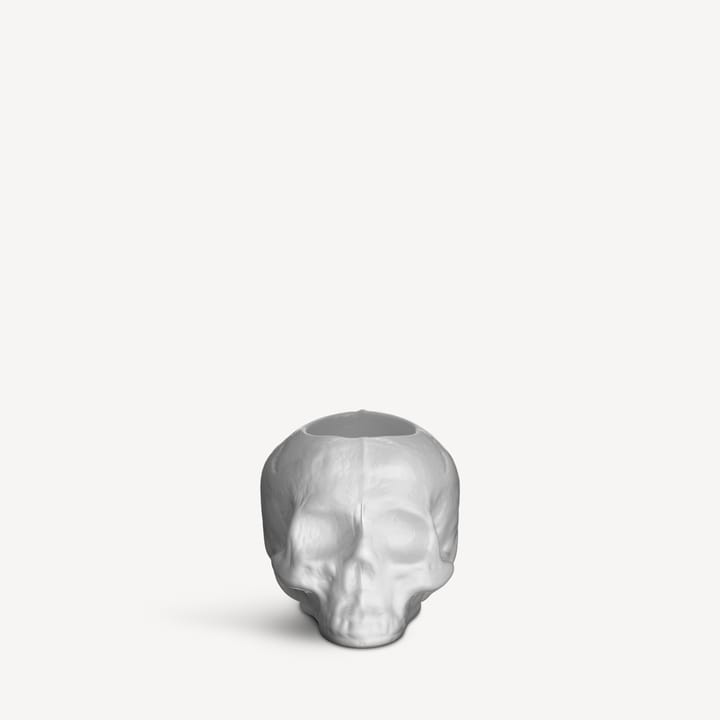 Skull Telysholder 8,5 cm - Hvit - Kosta Boda