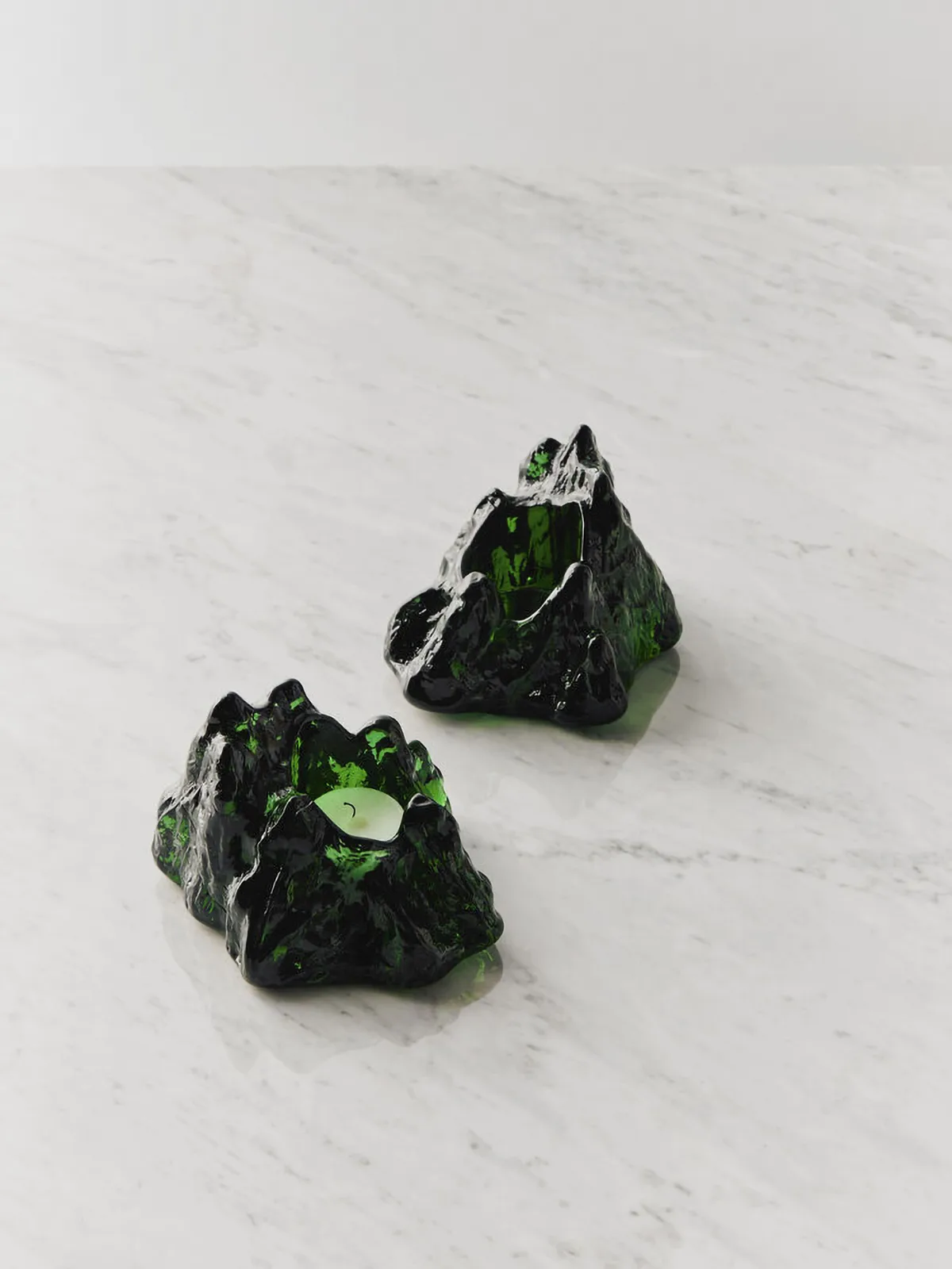 The Rock telysholder 91 mm, Smaragd grønn Kosta Boda