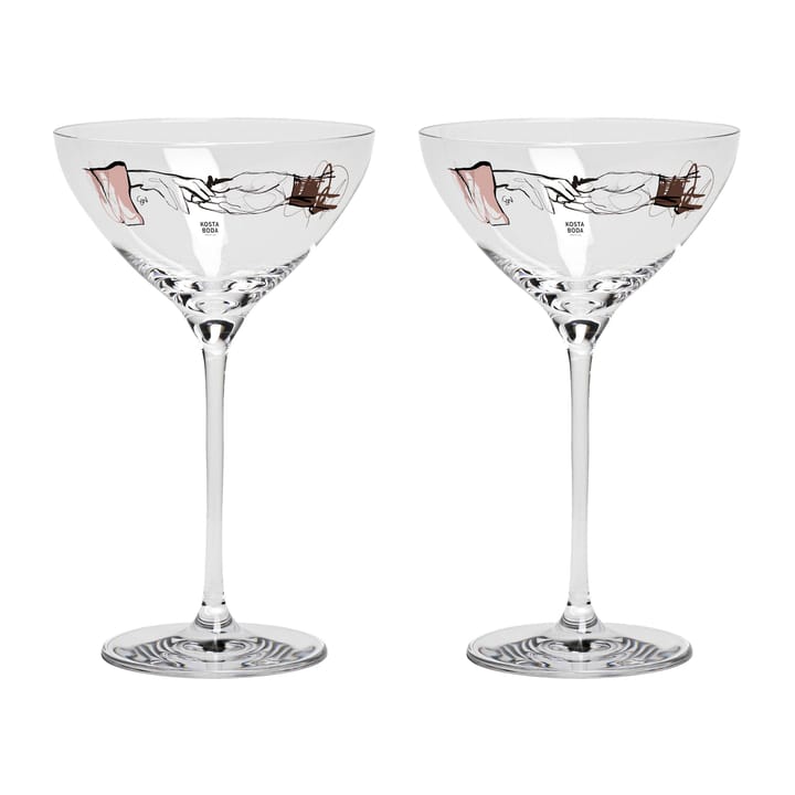 You and me together champagnecoupe 32 cl 2-pakning, Clear/Multi Kosta Boda