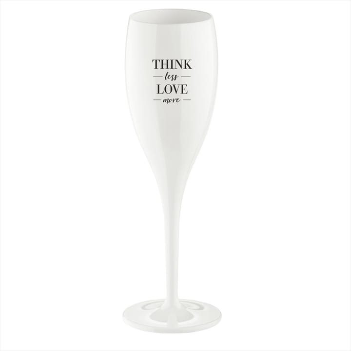 Cheers champagneglass med print 10 cl 6-pakning - Think less love more - Koziol