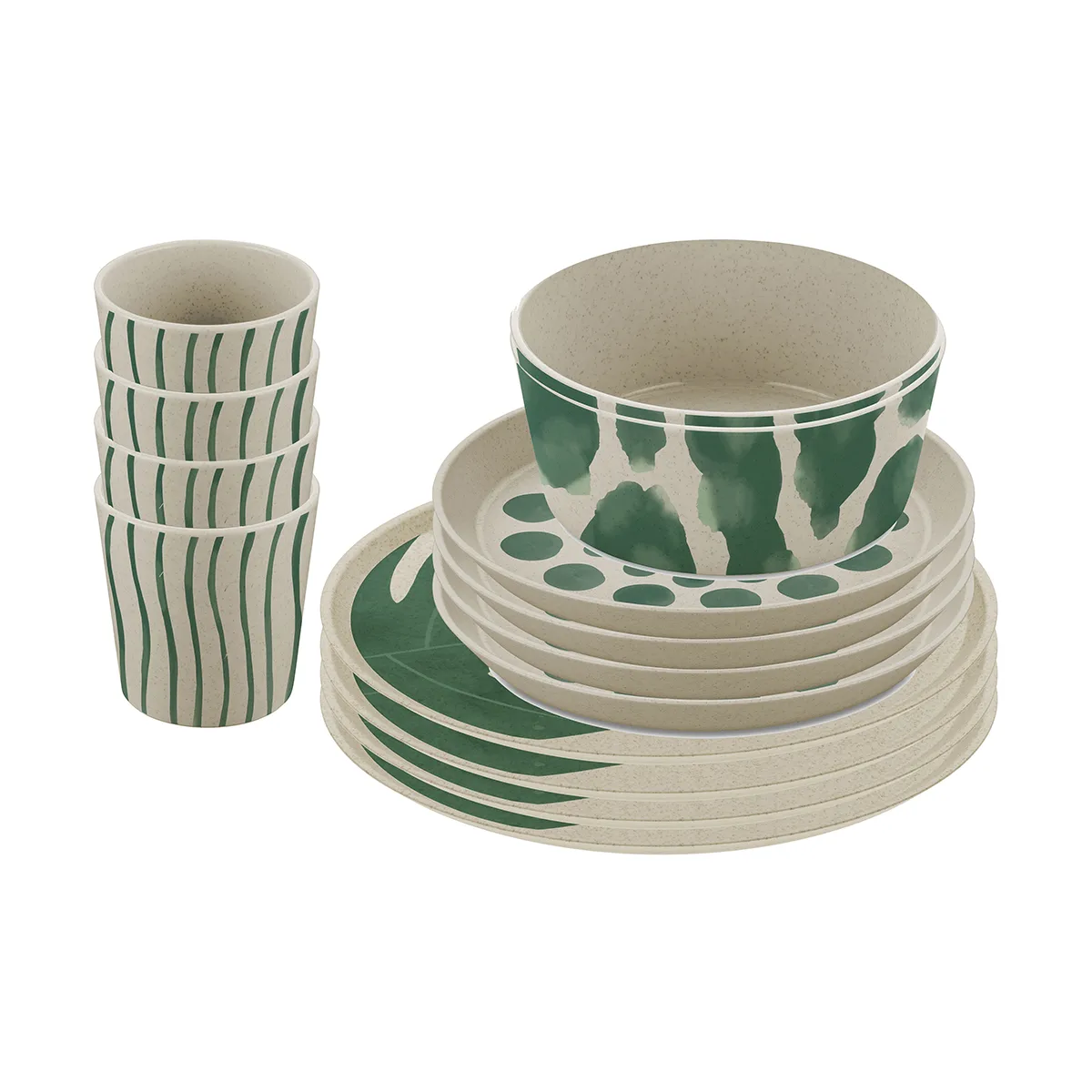 Connect Monstera servisesett 16 deler, Nature desert sand Koziol
