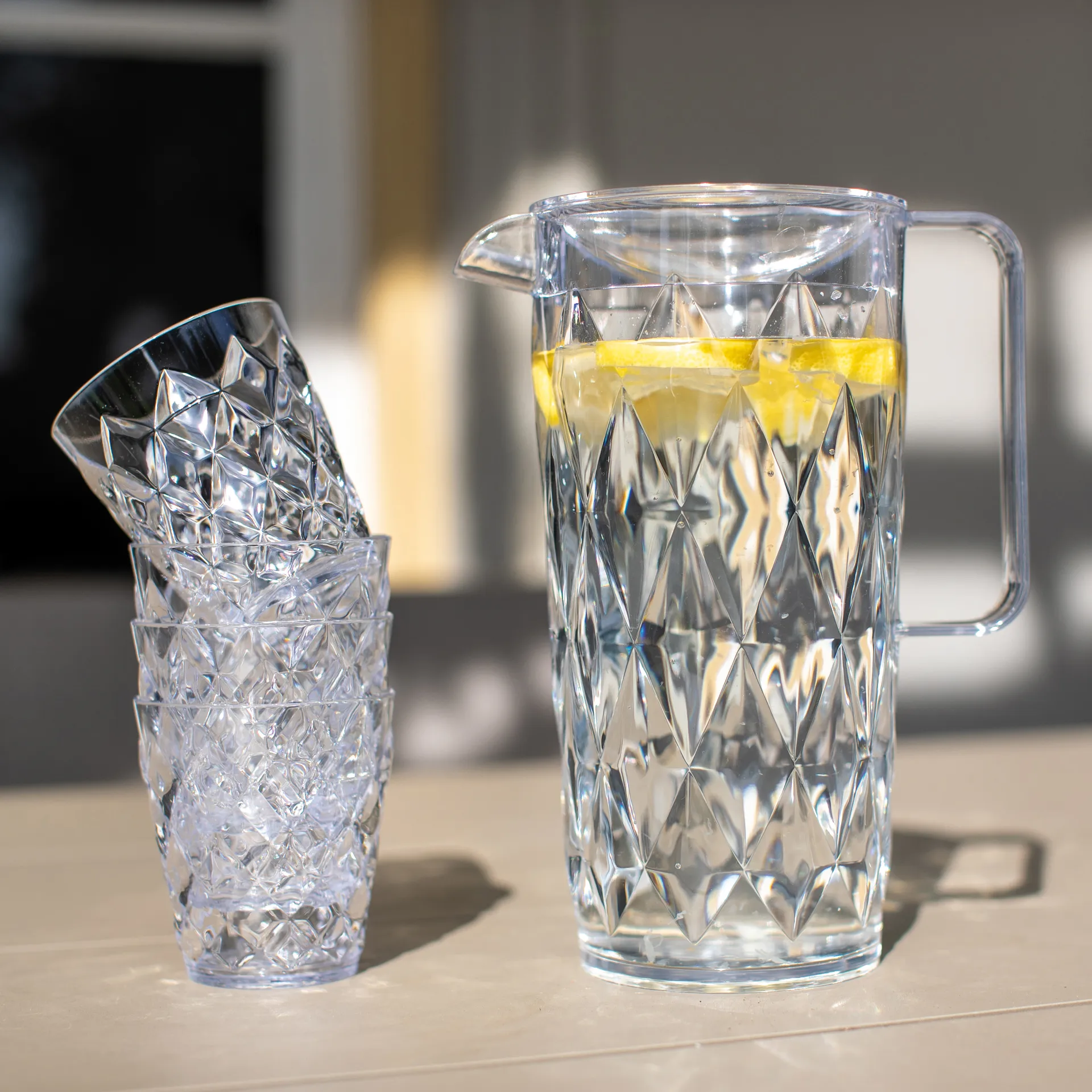 Krystallkaraffel inkl 4 glass, Krystallklar Koziol