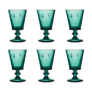 Abeille vinglass 24 cl 6-pakning - Smaragdgrønn - La Rochère