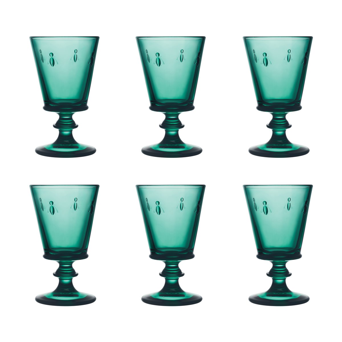 La Rochère Abeille vinglass 24 cl 6-pakning Smaragdgrønn