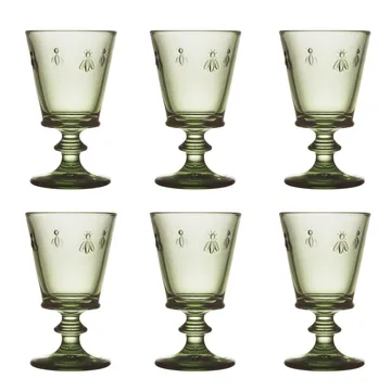Abeille vinglass 24 cl 6-stk. - Olivgrønn - La Rochère