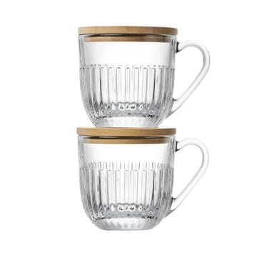 Ouessant krus med lokk/fat 2-pk - Transparent-bambus - La Rochère