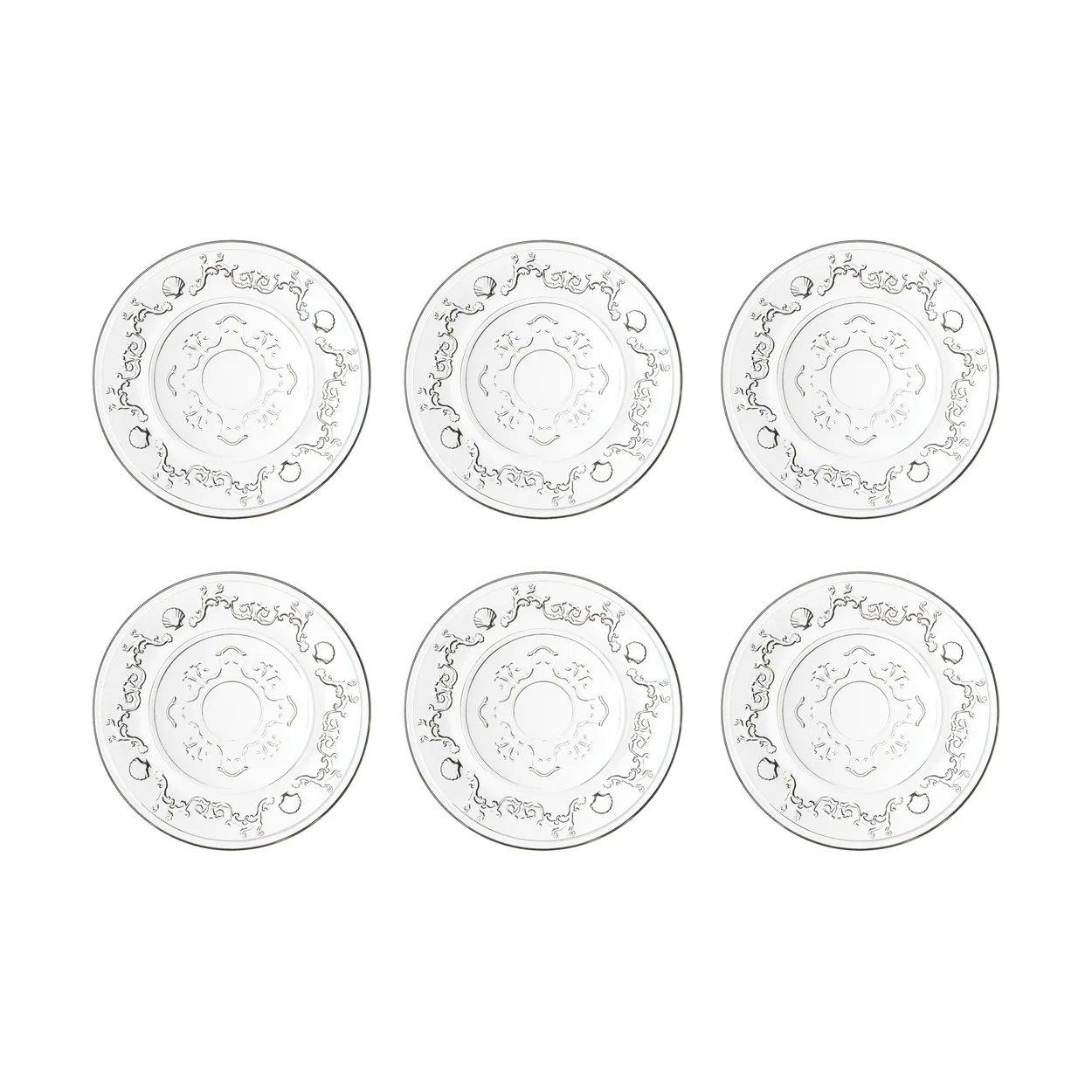 La Rochère Versailles asjett 6-pakning Glass