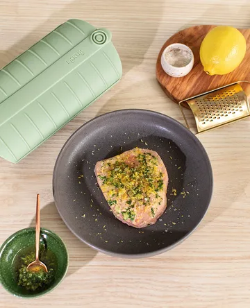 Lékué dampkoker - Grønn, med brett, 2-pakning - Lékué