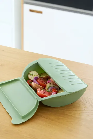 Lékué dampkoker - Grønn, med brett, 4‑pakning - Lékué