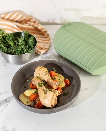 Lékué dampkoker - Grønn, med brett, 4‑pakning - Lékué