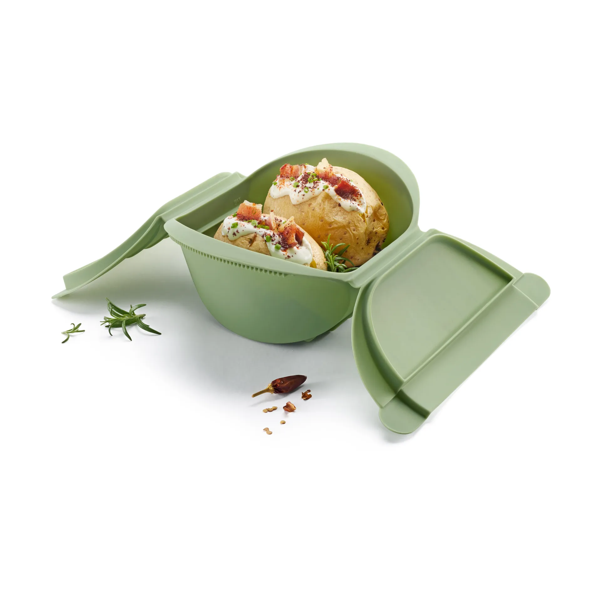 Lékué dampkoker, Grønn, stor, 4-pakning Lékué