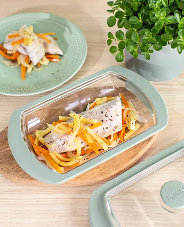 Lékué dampkoker - Transparent, glass, 2‑pakning - Lékué