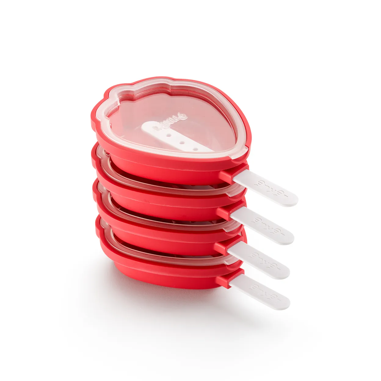 Lékué isformer jordbær 4 deler, Rød Lékué