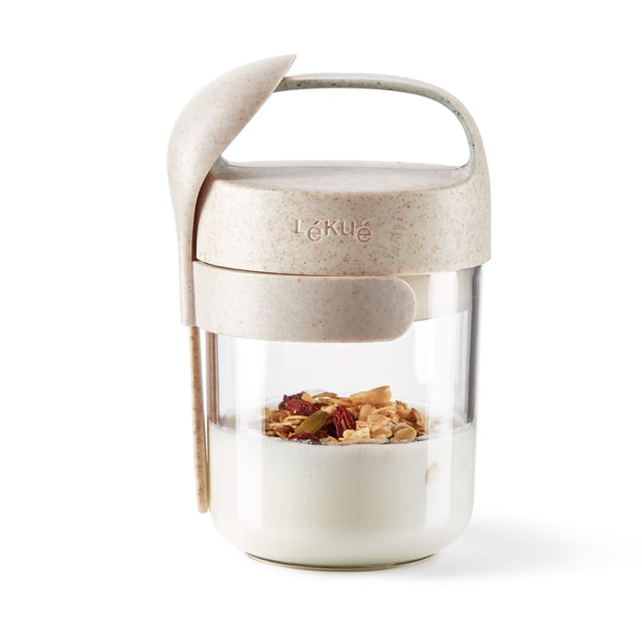 Lékué To Go Organic beholder  med skje, beige, 0,4 L Lékué