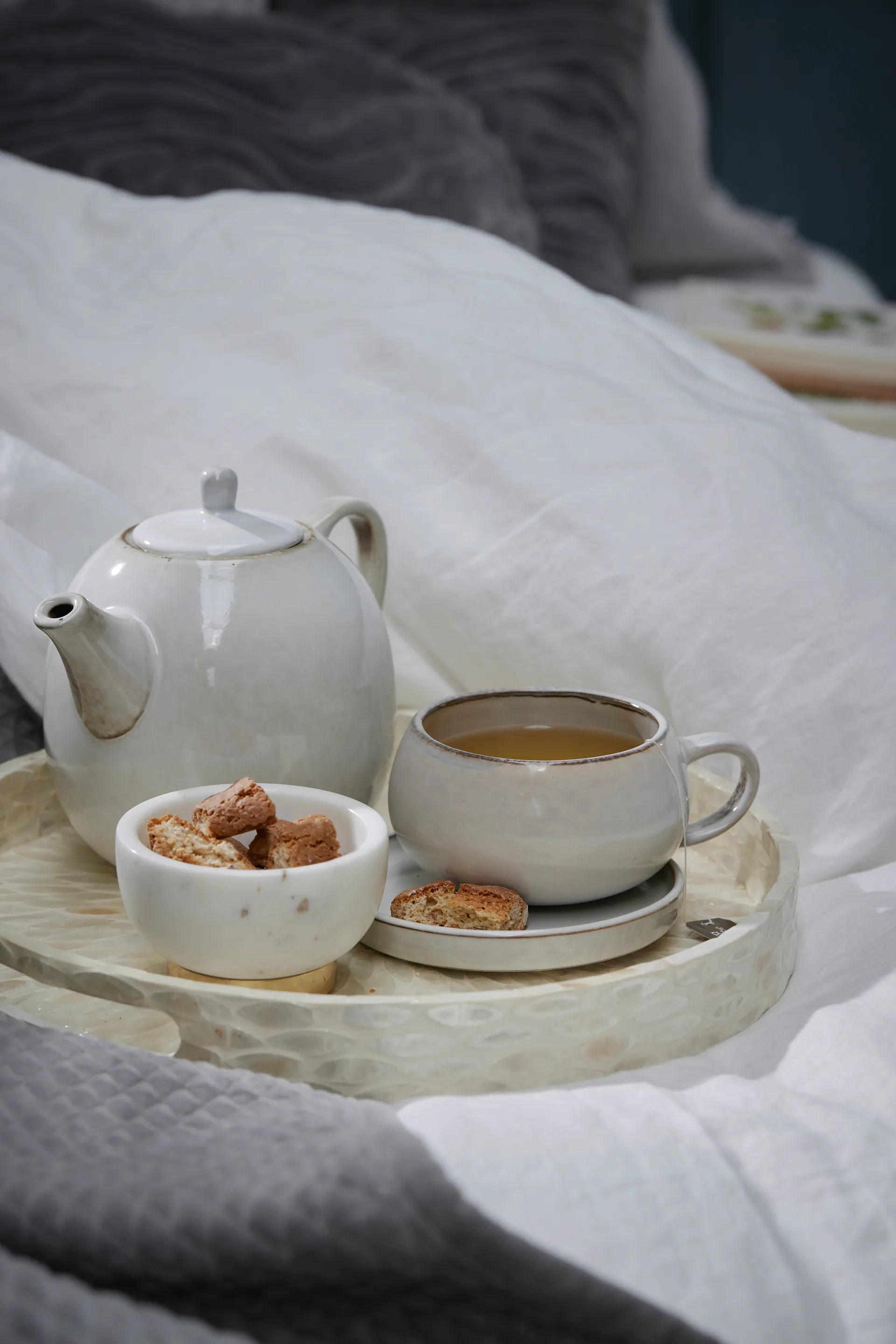 Ellia skål Ø10 cm, Hvit-gull Lene Bjerre