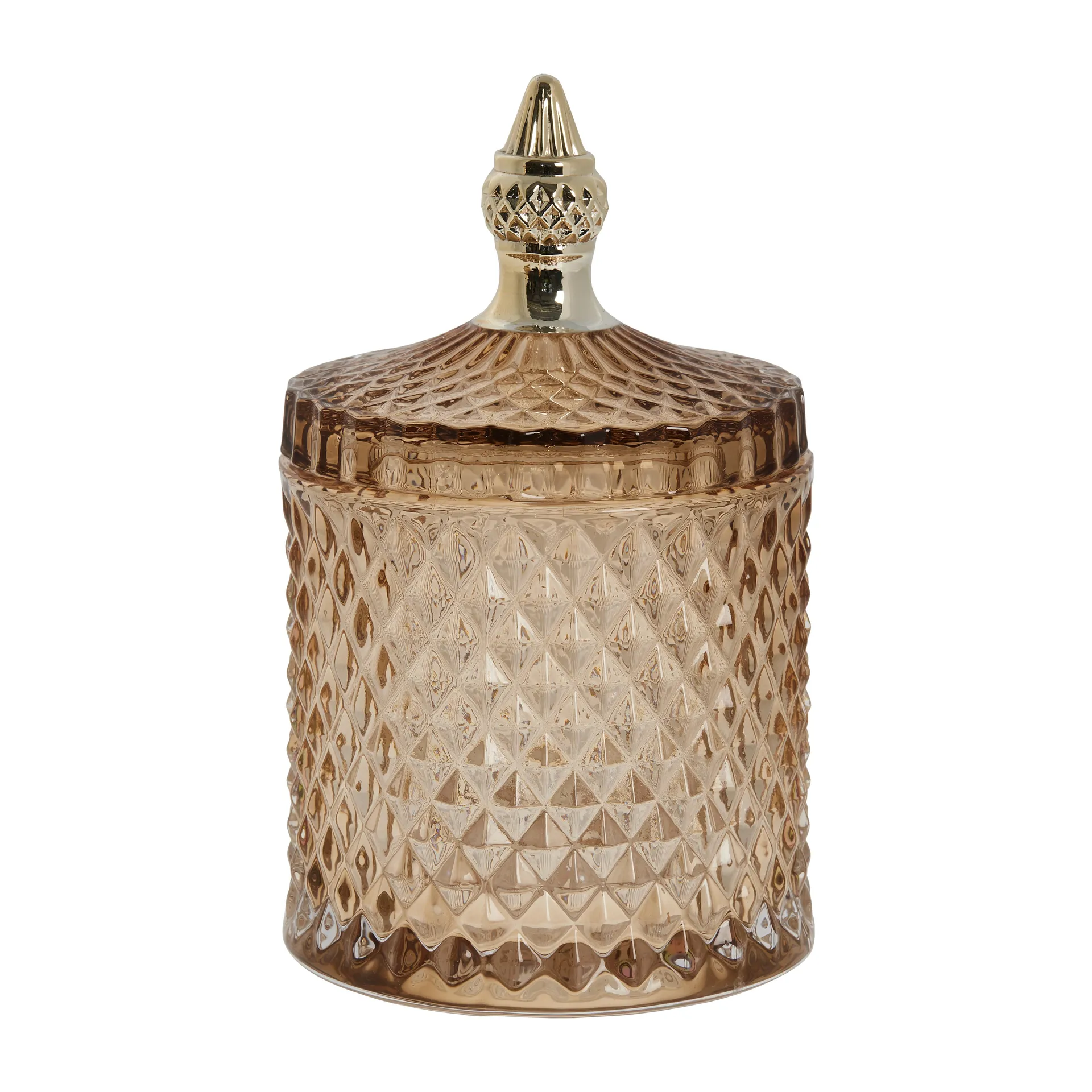 Miya oppbevaringsboks med lokk Ø10,5 cm, Golden brown Lene Bjerre