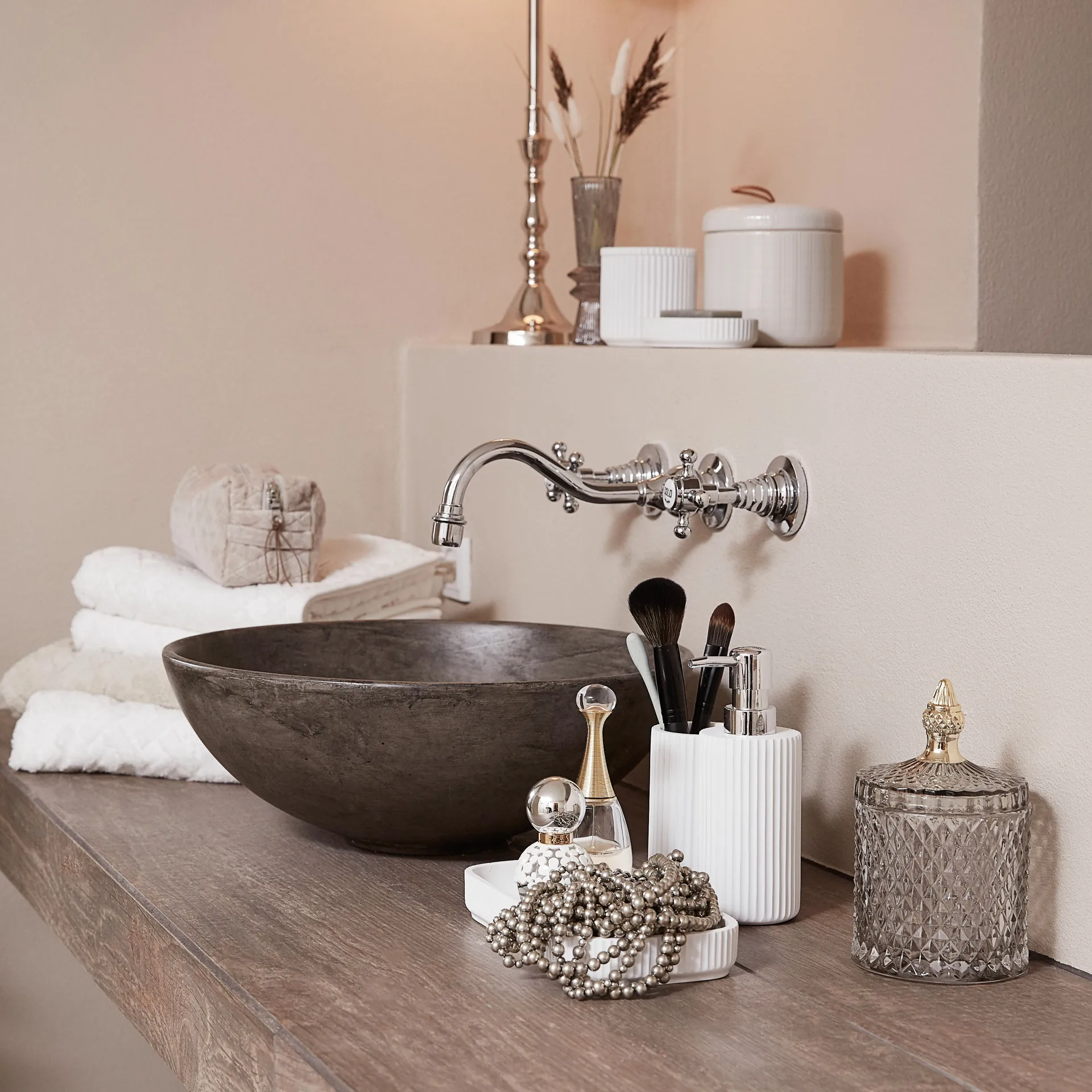 Miya oppbevaringsboks med lokk Ø10,5 cm, Lysegrå Lene Bjerre