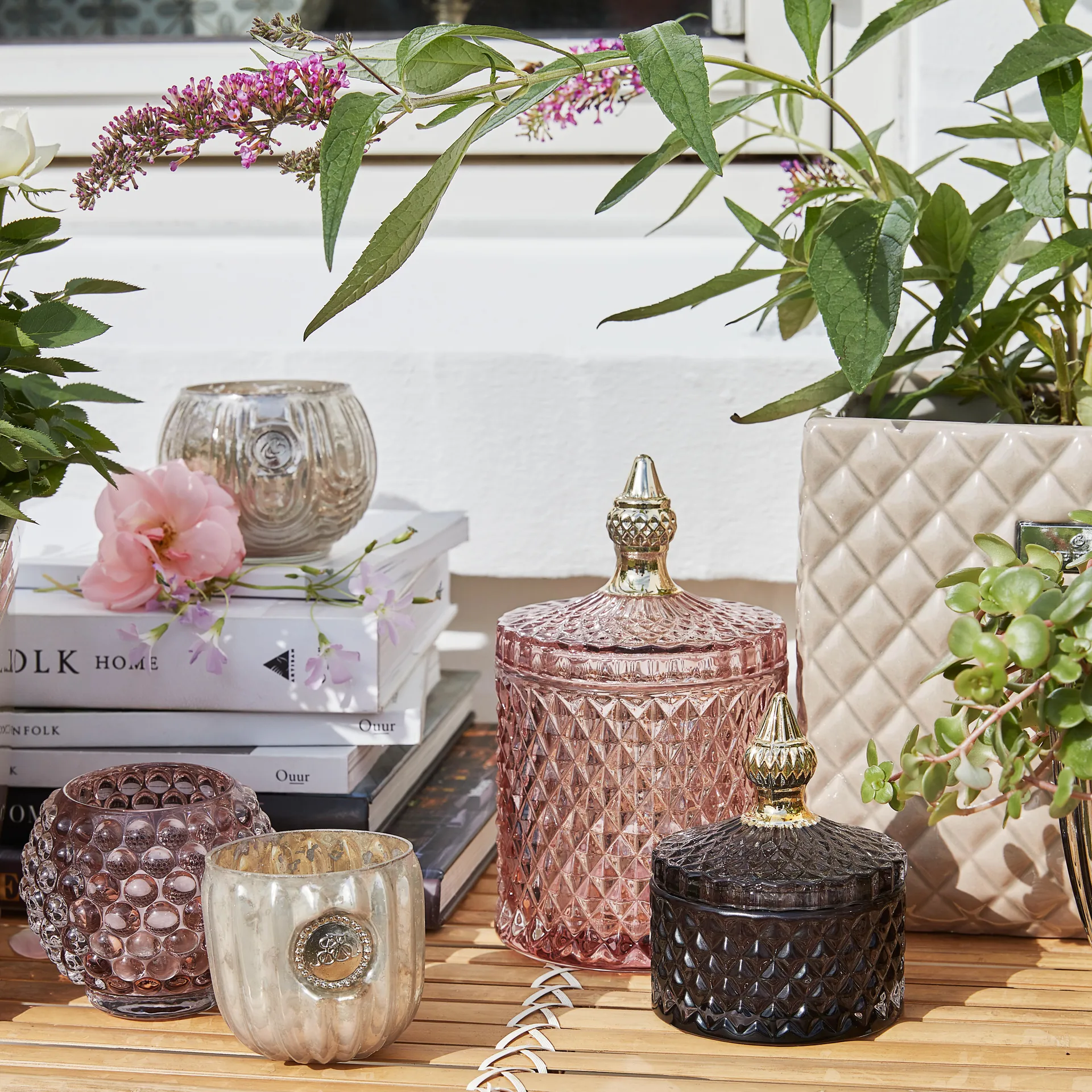 Miya oppbevaringsboks med lokk Ø10,5 cm, Misty rose Lene Bjerre