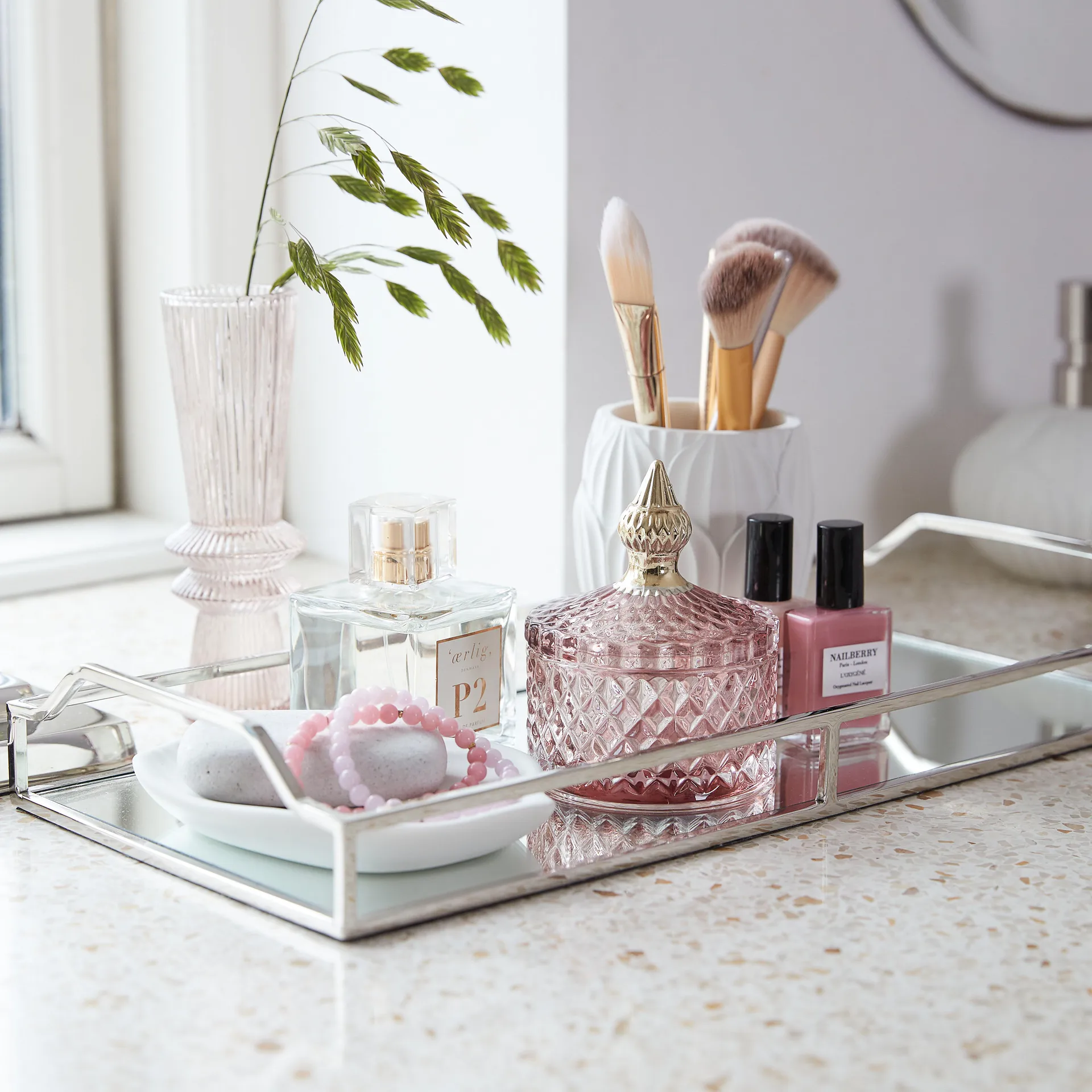 Miya oppbevaringsboks med lokk Ø8,5 cm, Misty rose Lene Bjerre