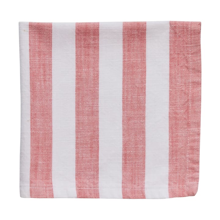 Olivia bomullsserviett 40x40 cm - Off White-Dark Coral - Lene Bjerre