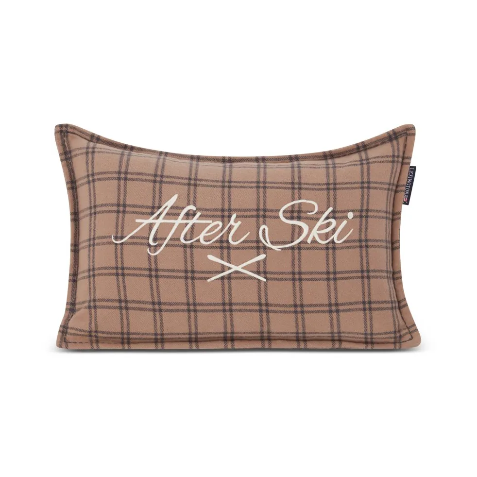 After Ski Checked Cotton Flannel pute 30 x 50 cm, Beige-dark gray Lexington