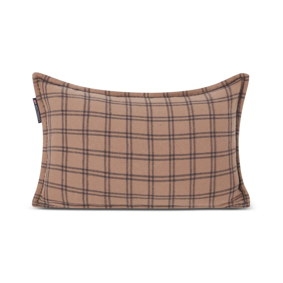 After Ski Checked Cotton Flannel pute 30 x 50 cm, Beige-dark gray Lexington