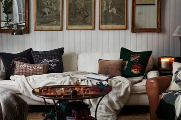 After Ski Checked Cotton Flannel pute 30 x 50 cm - Beige-dark gray - Lexington