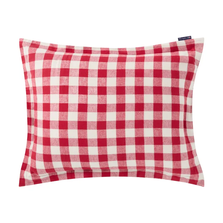 Checked Cotton Flannel putetrekk 50x60 cm - Red-light beige - Lexington
