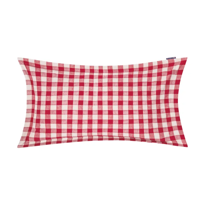 Checked Cotton Flannel putetrekk 50x90 cm - Red-light beige - Lexington