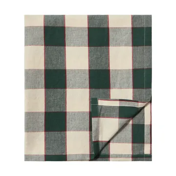 Checked Cotton Linen duk 150 x 250 cm - Green-light beige-red - Lexington