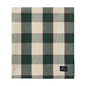 Checked Cotton Linen duk 150 x 350 cm - Green-light beige-red - Lexington