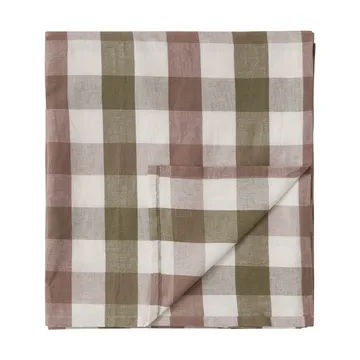 Checked Cotton Linen duk 150 x 350 cm - Olive - Lexington