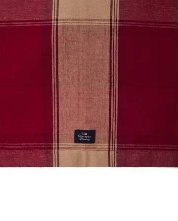 Checked Linen-Cotton bordsløper 50x250 cm - Rød-beige - Lexington
