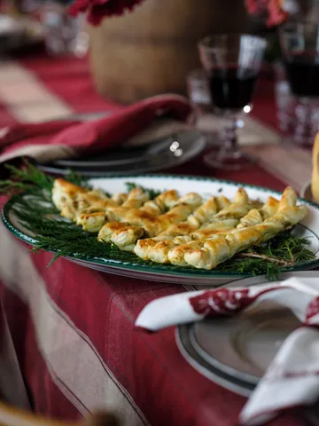 Checked Linen-Cotton duk 150x250 cm - Rød-beige - Lexington