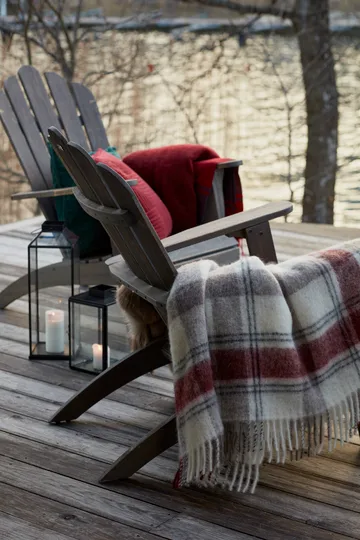 Checked Mohair Mix pledd 130 x 170 cm - Red-beige-white - Lexington