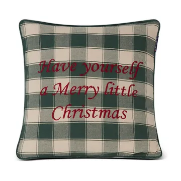 Checked Organic Cotton Flanell putetrekk 50 x 50 cm - Merry Little Christmas - Lexington