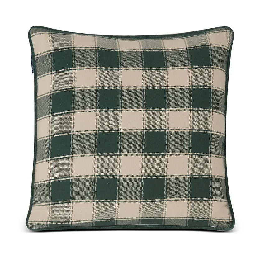 Checked Organic Cotton Flanell putetrekk 50 x 50 cm, Merry Little Christmas Lexington